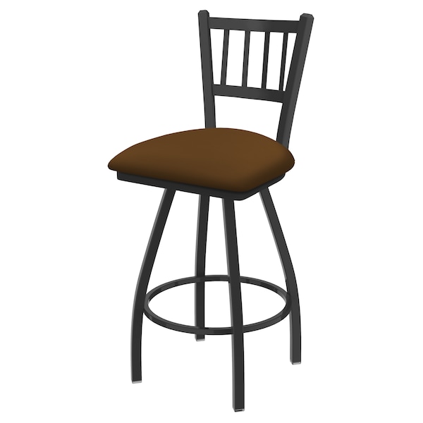 36" Swivel Bar Stool, Pewter Finish, Canter Thatch Seat